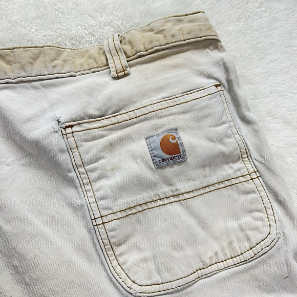 Carhartt Cargo Pants Mens 42x34 Cream Double Knee Distressed Stained "Read"‎ - Picture 14 of 16